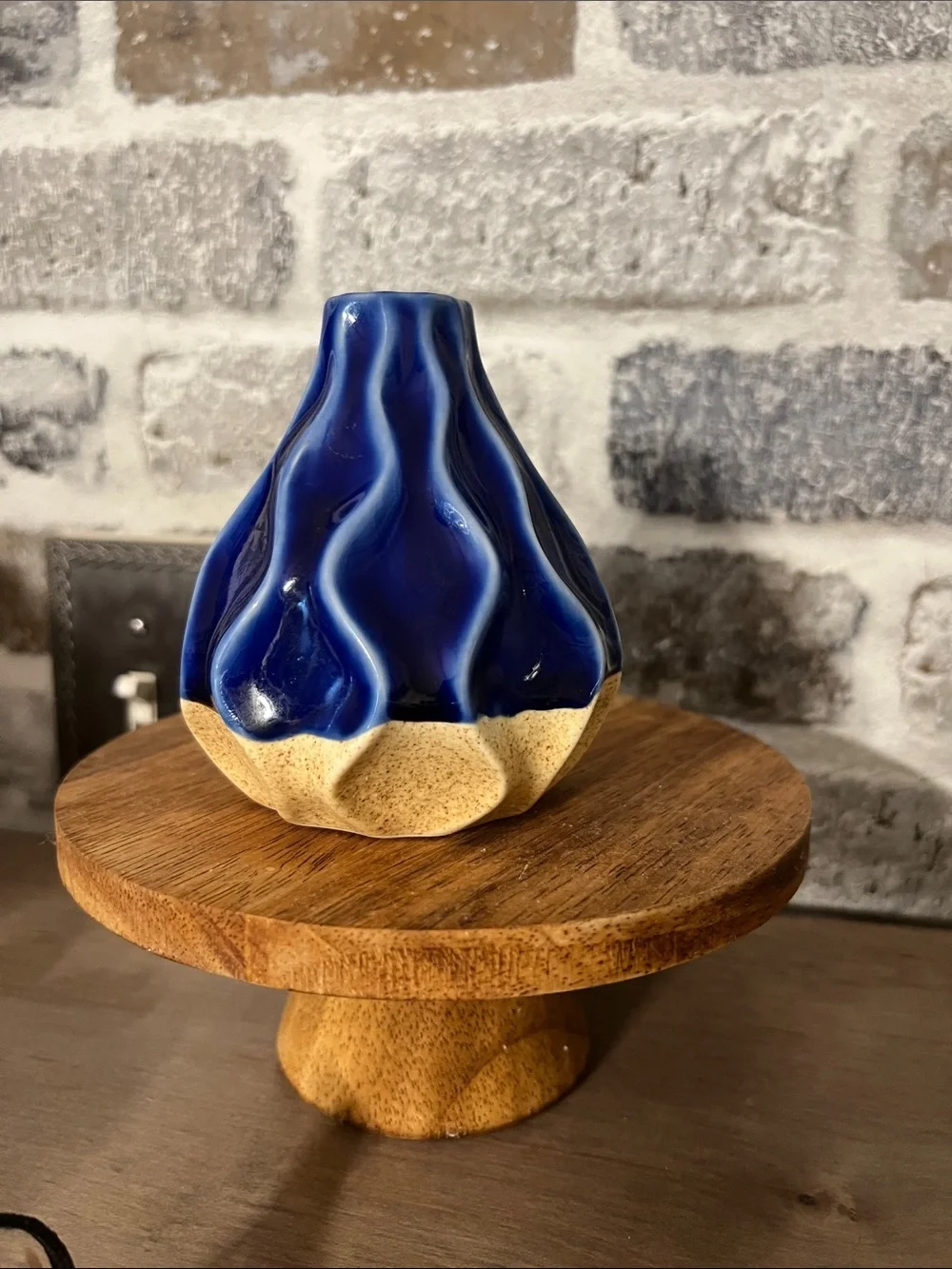 Handmade pottery Blue and Sand Decorative Vase - Home Accents